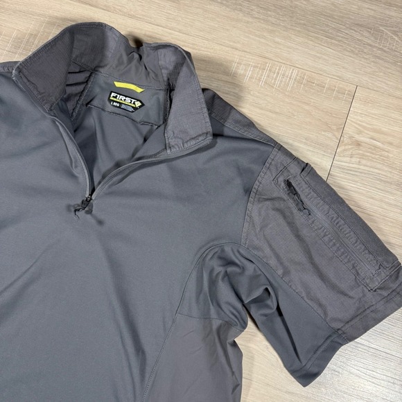 First Tactical Performance Military Tactical Gray 1/4 Zip Shirt Cordura Fabric L - Picture 2 of 8
